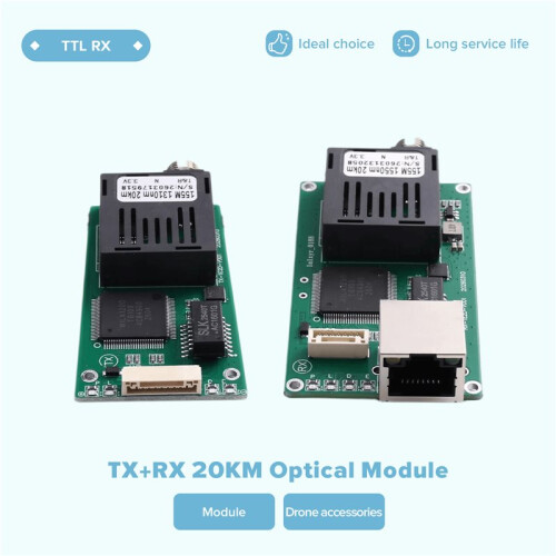 TX+RX 2CH 20KM TTL Optical Transceiver Module Kits  5.5-26V Optical Terminal Module TX 1310 RX 1550nm 2