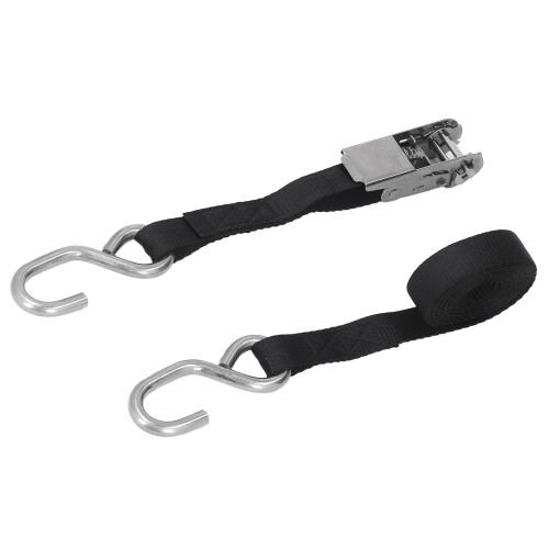 1in 25mm Black Ratchet Straps 800kg