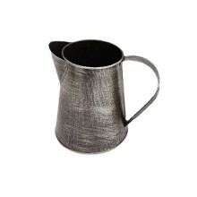 Vaso de Metal Decorativo, Jarro Gasto, Suporte para Flores, Vaso de Metal com Alça para Casa, Jardim, Vaso de Flores, Prata Antiga