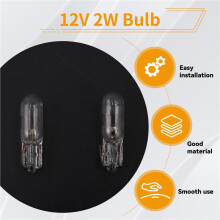 10X T5 286 12V 2W Bulb lamps Halogen Bulb Car Instrument, Yellow