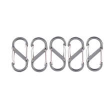 5 Stk. S Form Schluesselbund Schluesselbund Karabiner Sicherungsclips (Silber)