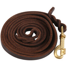 2M Long Leather Braided Pet Dog Walk Traction Collar Strap Training Leash Lead