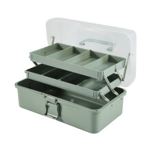 3-Layer Plastic Dividing Storage Box Organizer and Storage with Adjustable Spacers Portable Handled Organizer