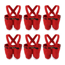 6-Pack Kerst Kerstman Broek Cadeau Zakken, Kleine Snoep Zakken, Kerstfeestjes Decoratieve Cadeau Zakjes voor Cadeaus
