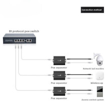 Convertisseur PoE Gigabit Industriel 48 V Vers 24 V 3 A pour Caméra de Sécurité - Répartiteur PoE 48 V