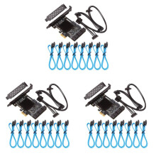 3X PCIE Card 8 Port, 6Gbps 3.0 PCIe Card, PCIe to Controller Expansion Card, Upport 8 3.0 Devices