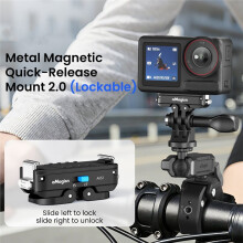 AMAGISN Metallmagnetiskt Snabbfäste för Osmo 360/Action 5 Pro 4/3 Vikbart Fäste Expansionstillbehör Låsbart