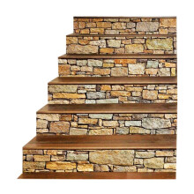 3D Stair Sticker Murals Wall Decal-Vintage Landscape Staircase Sticker Mural Tile Step Stair Risers Sticker Removable Peel and Stick Stair Decal Wall