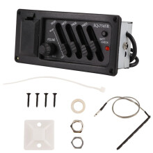 Kit completo EQ Pre-Amp piu' Pickup per chitarra acustica 7545R-4 fasce piu' controllo del volume, fornito con un contenitore di batteria