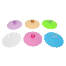 Commestibile Creativo Diamante Rotondo Coperchio Della Tazza (Set di 6) Guarnizione Ermetica Coperchi Della Tazza Della Bevanda del Silicone Coperchi