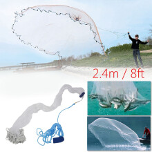 8Ft 2,4M Fischernetzkoeder Einfacher Wurf Handform 3/4 Zoll Starkes Nylon Gewebe + Sinker