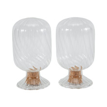 2 Set Helix Shaped Match Holder, Glass Matches Cloche for 4 Inch, Upside Down Match Holder Jar , Not Include Matches