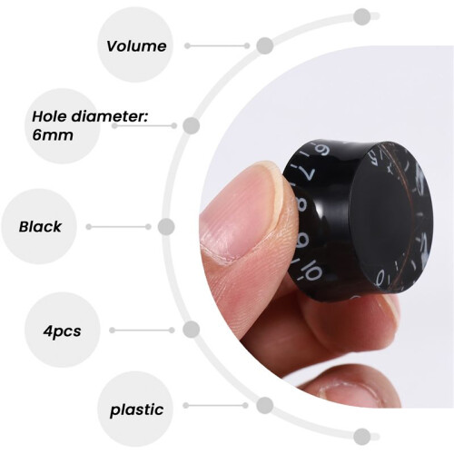 4Pcs Electric Guitar Top Hat Knobs Speed Volume Tone Control Knobs Compatible for  LP Style Guitar
