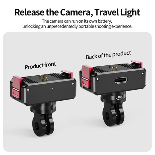 Cycling Vlog Magnetic Mount Magnet Base for  Osmo  Action Camera 360 Adjustable Support Charging While Recording 2