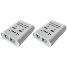 2X IT-Well USB Printer Sharing Device, 2 in 1 Out Printer Sharing Device, 2-Port Manual Kvm Switching Splitter Hub White