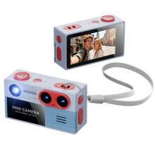 4K Retro Keychain Thumb Camera Built-in Flash Outdoor Sports Camera Video Filming Children Filters Camera Gray