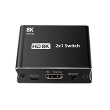 8K -Compatible Switcher 2 in 1 OUT Switcher 4K@120Hz 8K@60Hz 8K 2x1 Video Converter for PS4 PS5 DVD Camera
