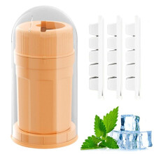 Rotating Ice Grid Ice Block Mold Ice Making Cup Household Ice Making Box Ice Maker Food Safe Material No Odor,Orange