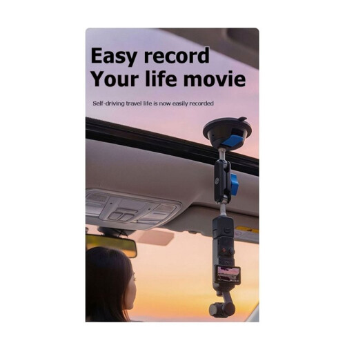 Suporte de Celular para Carro com Braço Longo e Ventosa, Ajuste Flexível de 360 Graus para  Pocket 3