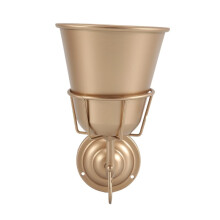 Wall Vase,Iron Wall Planter with Versatile Hook- Indoor/Outdoor Plant Holder for Live or Artificial Flowers Copper Color