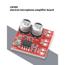 LM386 Electret Microphone Amplifier Board 4-12V Audio Preamp Module Low Noise Mic Amp DIY Electronic Kit