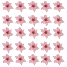 50-Pack Glitter JulstjäRna Julgransprydnader 5 Tums Konstgjorda Sidenblommor Plockar Dekor Krans Krans (Rosa)