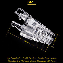 100 Pièces Séries Cat6 RJ45 Connecteur UTP CâBle Ethernet Jack 8P8C Réseau CAT 6 Modulaire Bouchons Avec 6,5 mm RJ45 Caps
