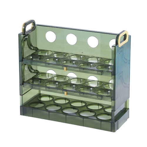 30 Grids Egg Storage Box Egg Case Holder Large Capacity Egg Tray Organizer with Handle Egg Container for Refrigerator