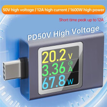 HDC-085C  4.5-50V 0-12A PD3.1 Multi-Function Digital Display Voltage Ammeter Meter Type-C Cell Phone Charging Tester