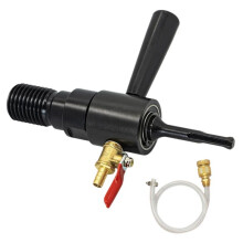 1 1/4In-7 Male to SDS  Drill Adapter Kit- Water Injection Capable,Includes Solid Brass Hose Quick Connector and Hose