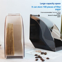 Dustproof Filter Paper Box Filter Paper Holder Coffee Filter Paper Fan-Shaped Filter Paper Dustproof Storage Box White