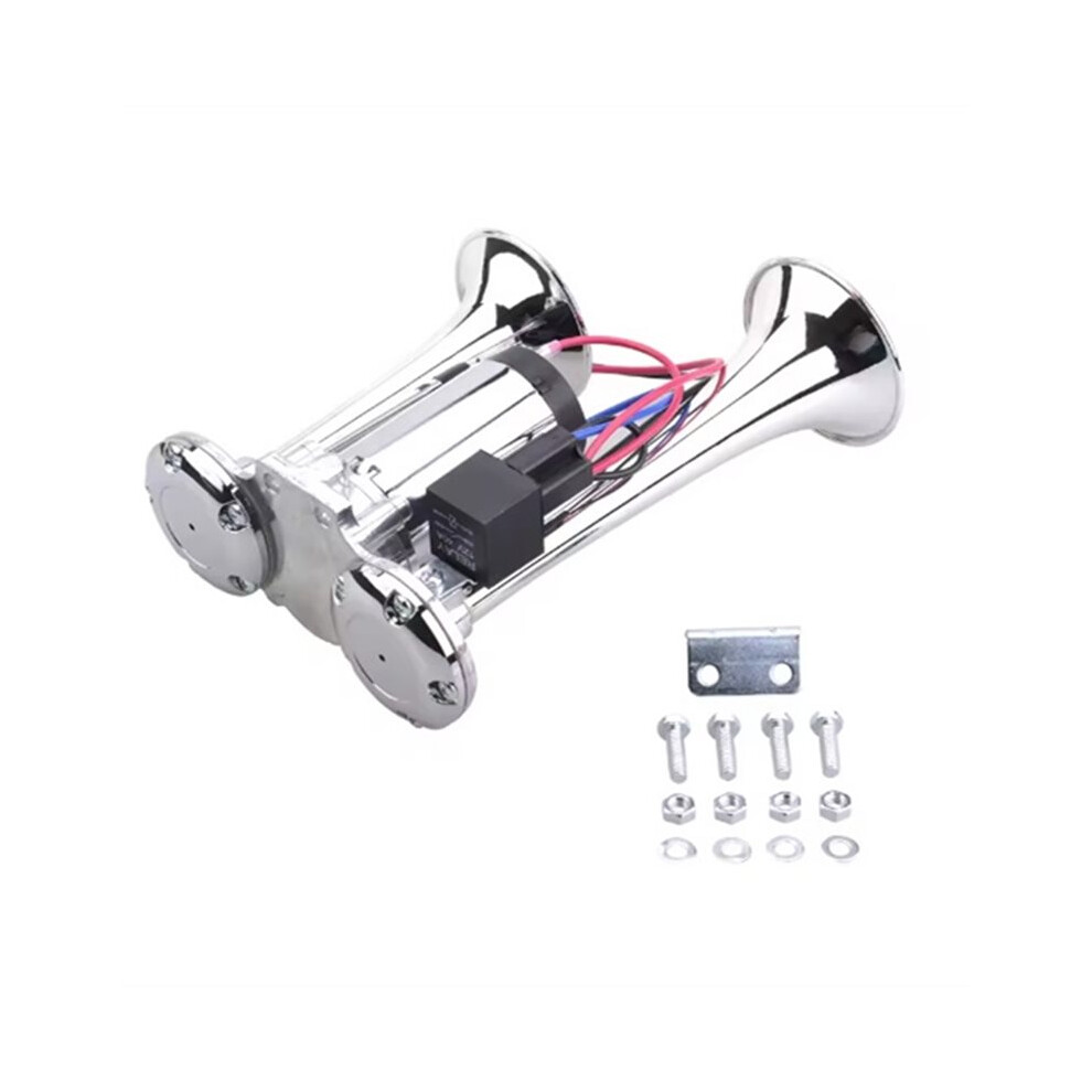 24V 600Db Dual Tone Car Air Horn Super Loud Electric Solenoid Valve Car Electric Air Horn For Motorcycle Car Boat Truck 6032129661255