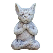Meditating Dog Statue Buddha, French Bulldog Meditating Statue, Meditating Bulldog Resin Ornament,Yoga Bulldog Ornament