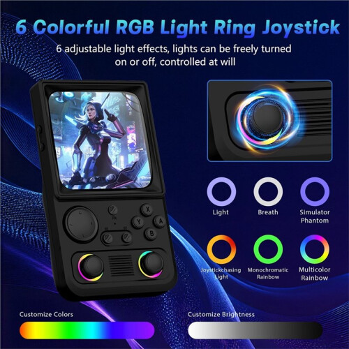 R36T MAX Retro Handheld Game Console 4.0" IPS EmuELEC System WiFi Portable Player 25+ Emulators 64G Card A 1