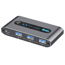 10Gbps USB 3.2  USB C ,4 Port USB Switcher for PC Laptop Share Keyboard Mouse Supports USB C Input