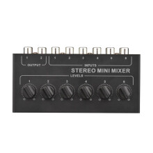 CX600 Stereo 6-Kanals Passiv Mixer RCA Portable Audio Mixer 6 i 2 Out Stereo DistributöR Volymkontroll