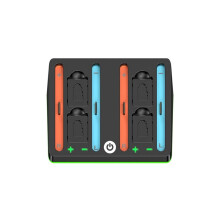 Dock de Carregamento para 2 com 9 Modos de Iluminação, Estação de Carregamento com 4 Slots de Jogo Sem Quatro Alças