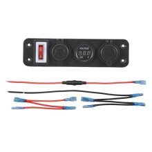 4 i 1 Ny Digital Voltmeter+12V StröMuttag +Dubbel USB-StröMladdare Adapter  USB-Laddningsuttag GröN