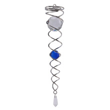 Wind Chime Windmill Crystal Metal Wire Crystal  Wind Spinner Bell Spiral Tail for Outdoor Garden Decoration
