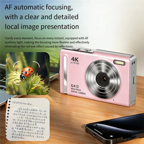 4K Digital Camera LED Flash 64MP HD Pixel Retro Ccd Portable Card Entry-Level Camera Auto Focus C 1