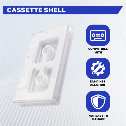 Open Audio Cassette Shell Case for DIY Reel to Reel Cassette Tape Plastic Shell White 1