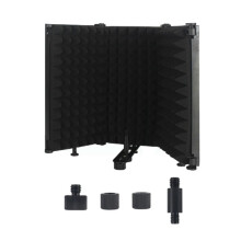 Adjustable 3 Panel Microphone Isolation Shield Foldable Studio Recording Mic Filter Mic Sponge Soundproof Shield
