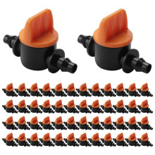 50Pcs 1/4Inch Pipe  Valve 4/7mm Hose Controller Barbed Adapter Agriculture Drip Irrigation Watering System Fitting