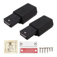 2 Pack Heavy Duty Push & Lock for Hidden Door Touch Latches and Catch Magnet Push Release Drawer Pull Tip, Black