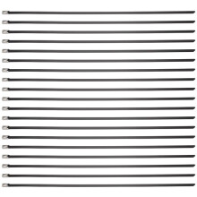 Lot de 100 Attaches de Câble en MéTal Noir 11,8 Pouces en Acier Inoxydable 304 avec RevêTement éPoxy pour Machines, VéHicules, Fermes, Câbles