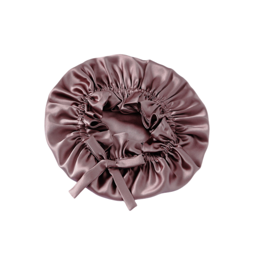 Luxurious Double Layer 16 Momme Silk Sleep Cap Pink  0