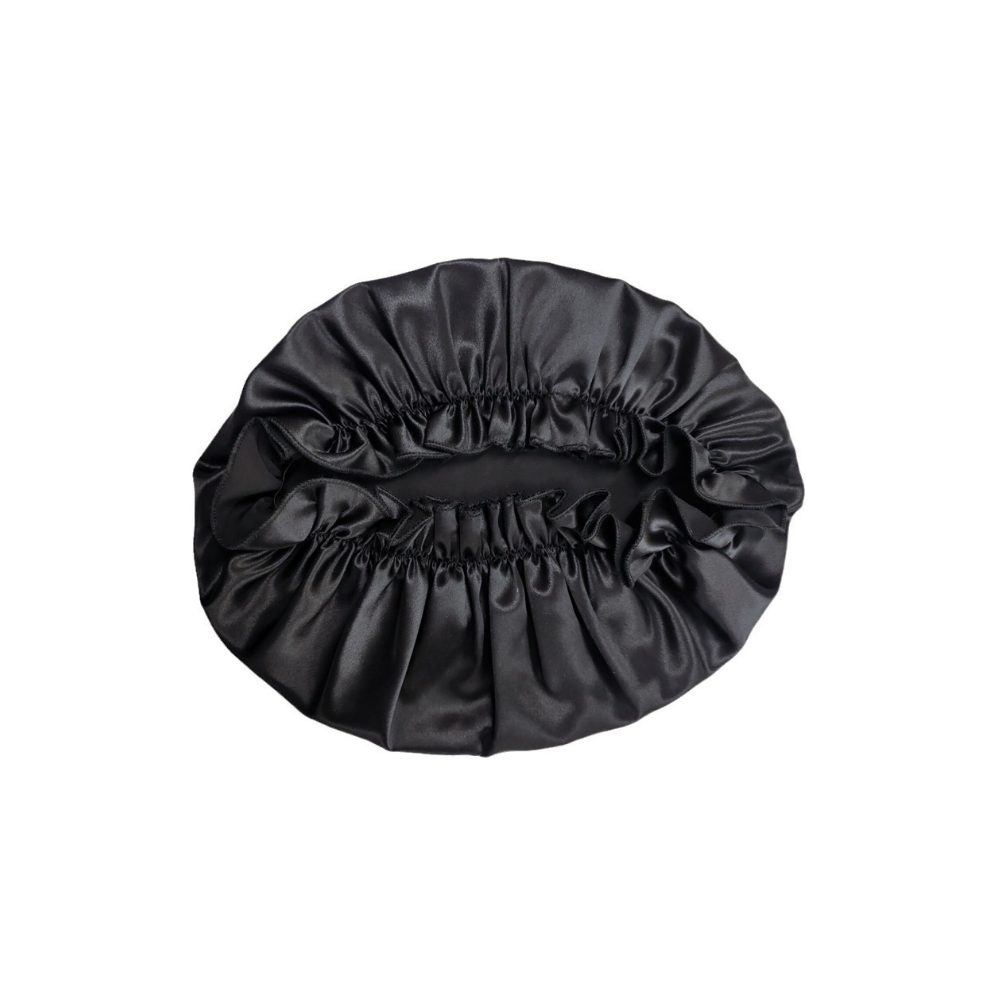 Inf Black Luxury 30 Momme Silk Sleep Cap For Women 0