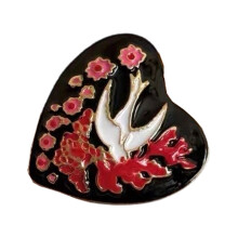 Stilvoller Retro-Herz-Emaille-Ring, modisches-A