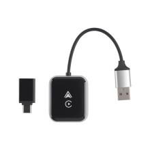2in1 Wireless Carplay Android AUTO Adapter Voice Control AI Box WiFi & Wired CarPlay to Wireless Carplay