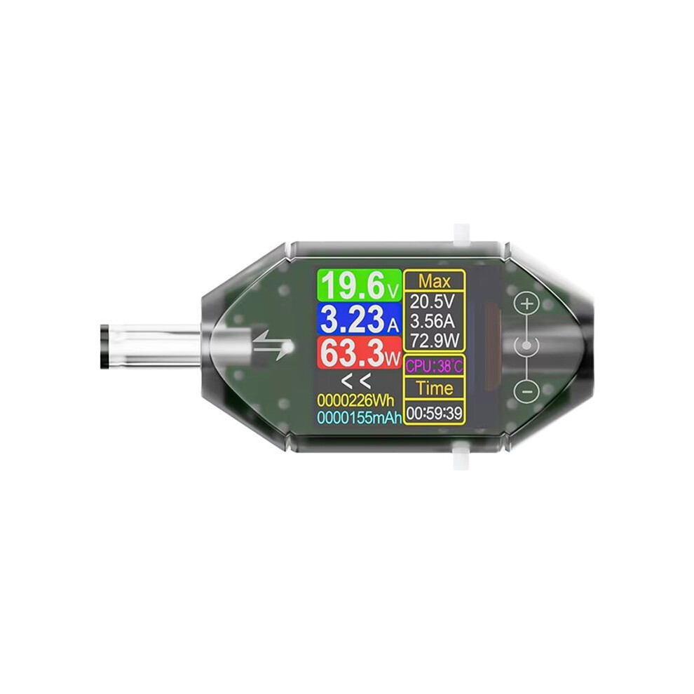 Dt550 600W Digital Voltage Current Tester Dc5.5x2.5mm Interface Digital Power Meter Power Capacity Meter Dc4.5-50V B 4711439701036